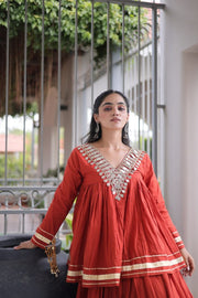 Women’s Lengha Choli with Embroidered Neckline