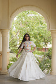 Women’s Stitched Rayon Lehenga Choli Set with Mirror Lace