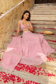 Women’s Pink Lehenga Choli Set with Dupatta, Elegant Indian Ethnic Outfit for Wedding