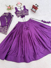 Women’s Embroidered Lehenga Choli Set with Jacket and Dupatta