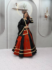 Women’s Roman Silk Lehenga Choli with Dupatta Real Mirror Work