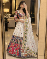 Women’s Floral Printed Lehenga Choli Set with Dupatta
