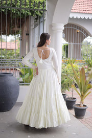 Women’s Ethnic Anarkali Gown Dress with Embroidered Bodice