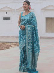 Design and Rich Zari Border, Elegant Indian Traditional Saree for Wedding, Festival & Party Wear