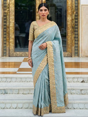 Pastel Pink Kanjivaram Silk Saree – Gold Zari Embroidered Wedding & Bridal Saree