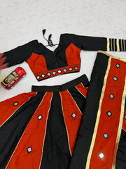 Women’s Roman Silk Lehenga Choli with Dupatta Real Mirror Work