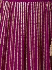 Wine Purple Sequin Embroidered Lehenga Choli with Dupatta – Elegant Indian Wedding & Festive Wear