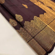 Deep Purple Soft Lichi Silk Saree for Women with All Over Jacquard Work