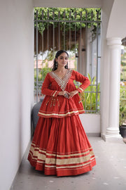 Women’s Lengha Choli with Embroidered Neckline