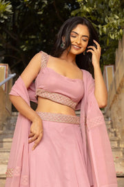 Women’s Pink Lehenga Choli Set with Dupatta, Elegant Indian Ethnic Outfit for Wedding