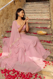 Women’s Pink Lehenga Choli Set with Dupatta, Elegant Indian Ethnic Outfit for Wedding