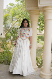 Women’s Stitched Rayon Lehenga Choli Set with Mirror Lace