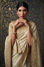 Pastel Pink Kanjivaram Silk Saree – Gold Zari Embroidered Wedding & Bridal Saree