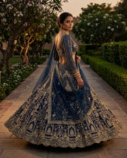Women’s Navy Blue Lehenga Choli Set