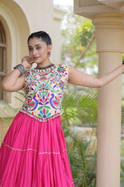 Women’s Rayon Lehenga with Kutchi Work Blouse