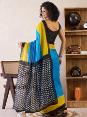 Women’s Ready to Wear Mul Cotton Saree with Pocket, Multicolor Printed Stitched Saree