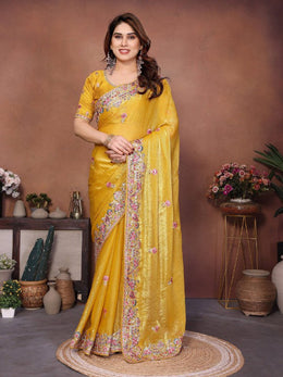 Elegant Indian Traditional Saree with Matching Blouse for Wedding, Party & Festive Wear