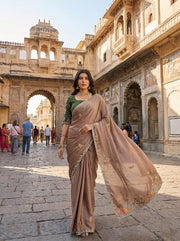 Indian Traditional Saree with Green Blouse for Wedding, Party & Festive Wear