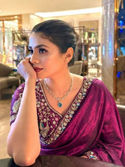 Women’s Saree with Embroidered Border For Traditional Look