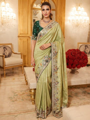 Pure Kanjivaram Silk Saree – Heavy Embroidered Indian Wedding & Bridal Saree