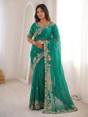 Elegant Indian Traditional Saree with Matching Blouse for Wedding, Party & Festive Wear