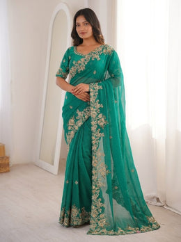 Elegant Indian Traditional Saree with Matching Blouse for Wedding, Party & Festive Wear