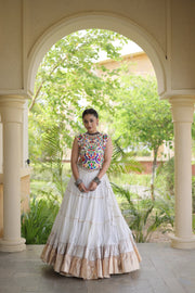 Women’s Rayon Lehenga with Kutchi Work Blouse