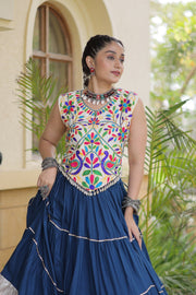 Women’s Rayon Lehenga with Kutchi Work Blouse