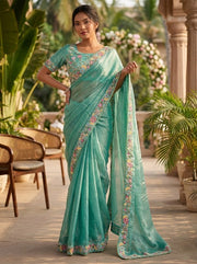 Women’s Floral Embroidered Saree, Designer Wedding & Festive Wear