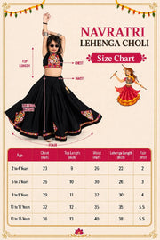 Indian Lehenga Choli Set, Black Flared Lehenga Skirt with Colorful Embroidered Border