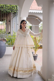 Women’s Lengha Choli with Embroidered Neckline