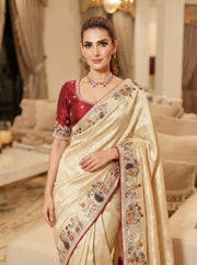 Pure Kanjivaram Silk Saree – Heavy Embroidered Indian Wedding & Bridal Saree