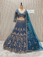 Women’s Navy Blue Lehenga Choli Set