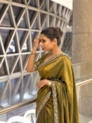 Women’s Saree with Embroidered Border For Traditional Look
