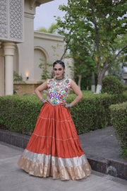 Women’s Rayon Lehenga with Kutchi Work Blouse