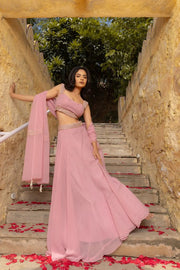Women’s Pink Lehenga Choli Set with Dupatta, Elegant Indian Ethnic Outfit for Wedding