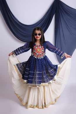 Top and Cream Flared Lehenga Skirt, Ethnic Wear for Navratri, Wedding, Festival & Party