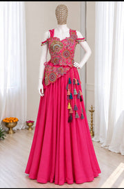 Women’s Pink Embroidered Lehenga Choli Set