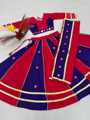 Women’s Roman Silk Lehenga Choli with Dupatta Real Mirror Work