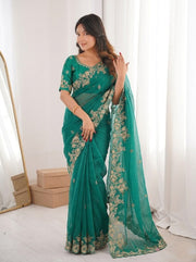Elegant Indian Traditional Saree with Matching Blouse for Wedding, Party & Festive Wear