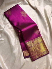Soft Lichi Silk Saree for Women with Golden Jacquard Work and Rich Woven Border
