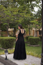 Women’s Anarkali Gown with Embroidered Kutchi Mirror Work