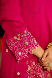 Women’s Embroidered Georgette Anarkali Suit Set with Dupatta