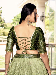 Women’s Sequin Embroidered Lehenga Choli Set with Net Dupatta, Silver Zari Work A-Line Ethnic Indian Traditional Party Wear Outfit (Copy) (Copy)