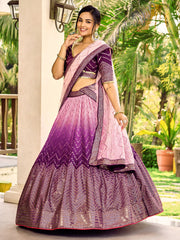 Women’s Sequin Embroidered Lehenga Choli Set with Net Dupatta, Silver Zari Work A-Line Ethnic Indian Traditional Party Wear Outfit (Copy) (Copy)