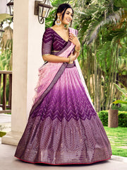Women’s Sequin Embroidered Lehenga Choli Set with Net Dupatta, Silver Zari Work A-Line Ethnic Indian Traditional Party Wear Outfit (Copy) (Copy)