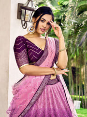Women’s Sequin Embroidered Lehenga Choli Set with Net Dupatta, Silver Zari Work A-Line Ethnic Indian Traditional Party Wear Outfit (Copy) (Copy)
