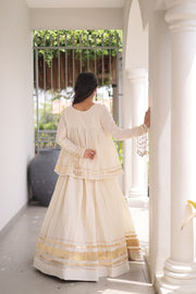 Women’s Lengha Choli with Embroidered Neckline
