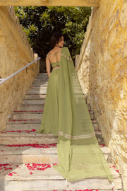 Women’s Olive Green Lehenga Choli Set with Dupatta, Elegant Indian Ethnic Outfit for Wedding