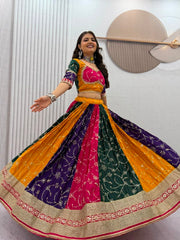 Women’s Multicolor Lehenga Choli Set with Dupatta, Traditional Indian Ethnic Wear